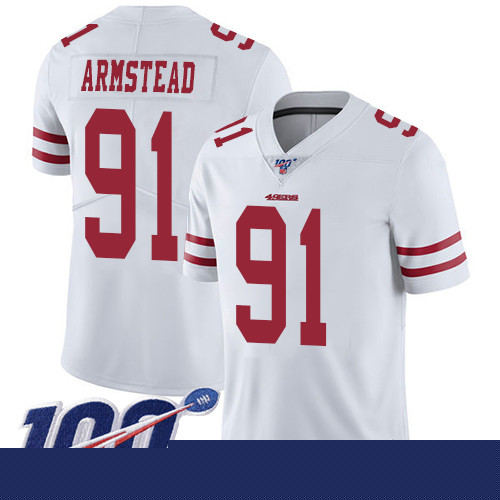 San Francisco 49ers Limited White Youth Arik Armstead Road NFL Jersey 91 100th Season Vapor Untouchable